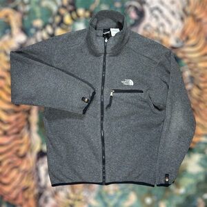 Vintage The North Face Fleece Jacket Full Zip Gray Outdoor Large USA Made